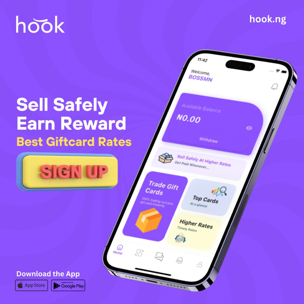 Hook - Best Verified Trading Site To Sell Gift Cards to Naira In Nigeria